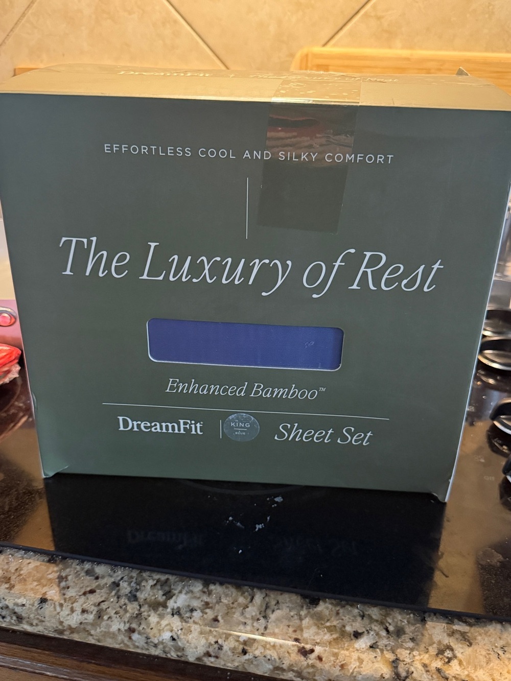 Dream Fit Enhanced Bamboo King Sheet Set in Deep Blue